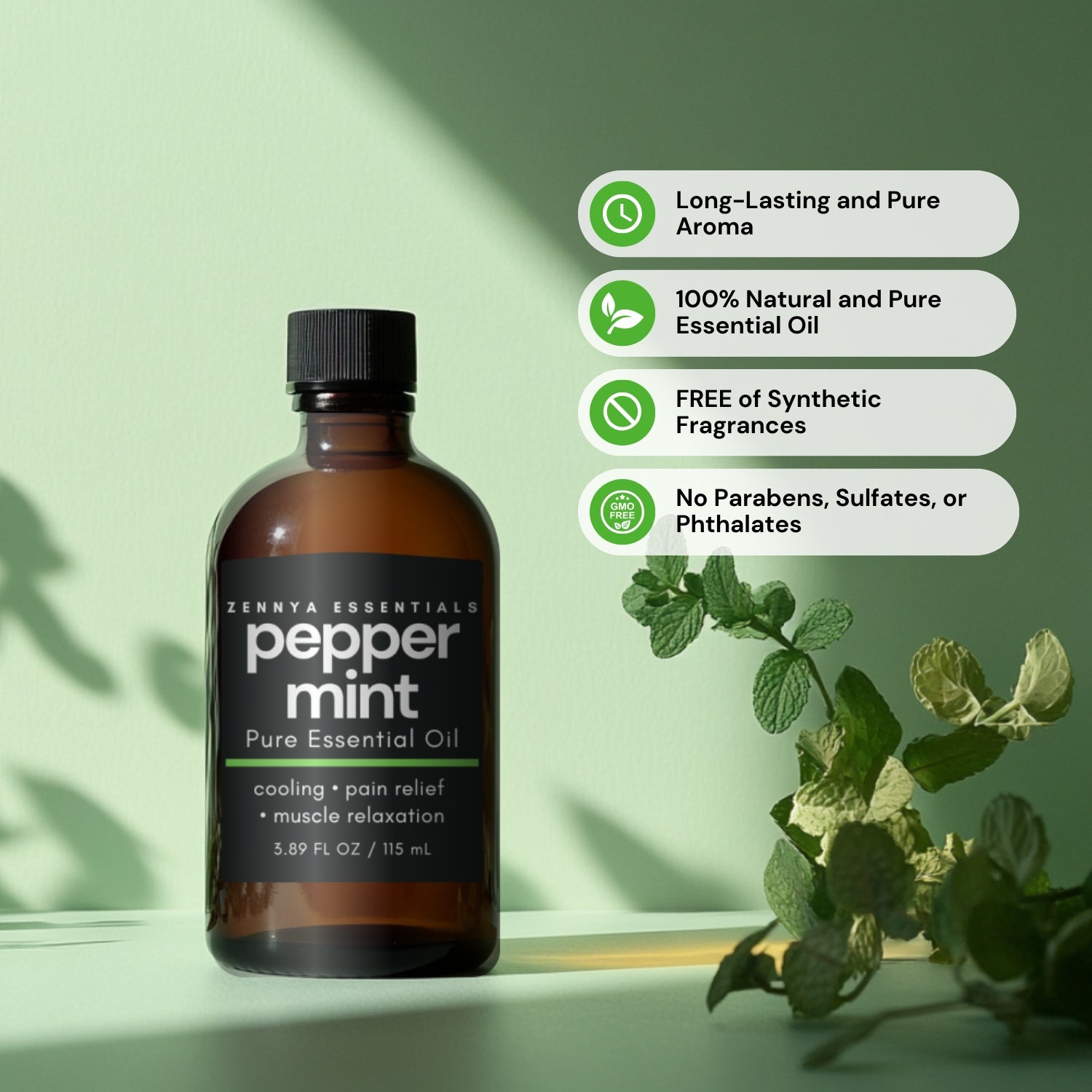 Zennya Peppermint Pure Essential Oil
